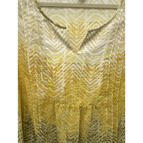 Coldwater Creek Women’s Chevron Print Sheer Blouse Sz 2x Boho Flowy Festival - Picture 4 of 8